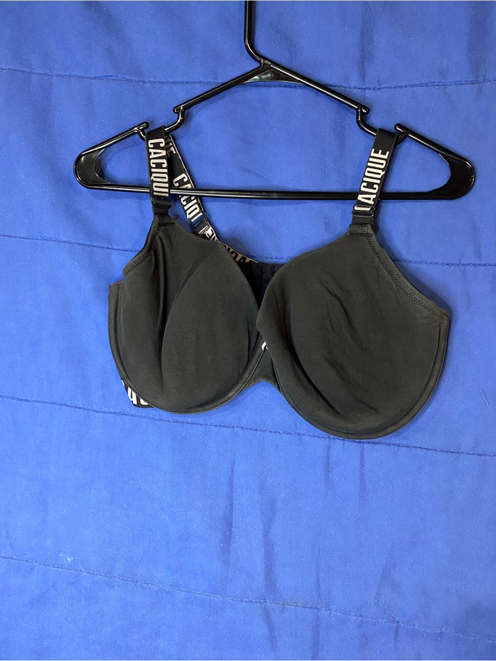 Cacique Black Underwire Molded Cup Bra with Branded Straps